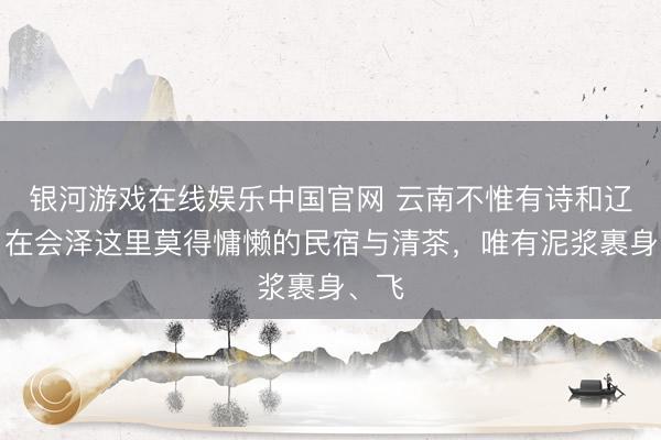 银河游戏在线娱乐中国官网 云南不惟有诗和辽阔，在会泽这里莫得慵懒的民宿与清茶，唯有泥浆裹身、飞